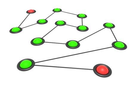 Zigzag scheme - buttons connected by links の写真素材