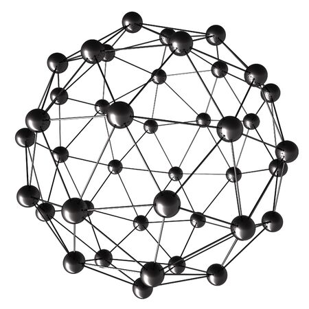 Three-dimentional molecule isolated on white backgroundの写真素材