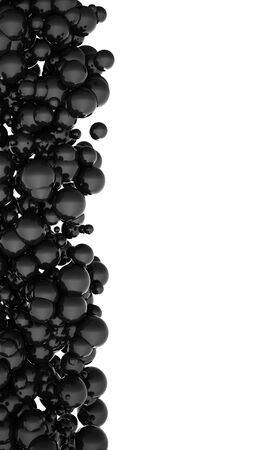 3d black spheres isolated on the white backgroundの写真素材