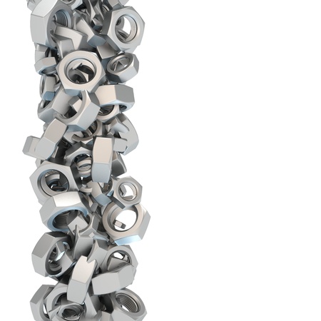 Vertical design pattern of many many screw nutsの写真素材