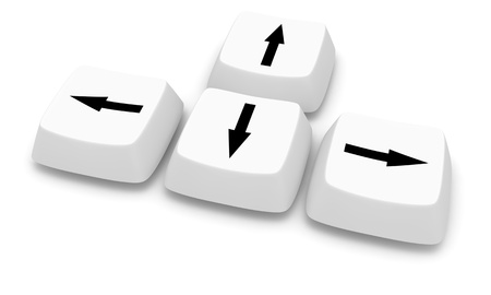 Directional control buttons with arrow signs の写真素材