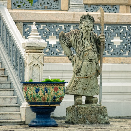 Sculpture of mythological guardian in Grand Palace, Bangkok, Thailandの写真素材