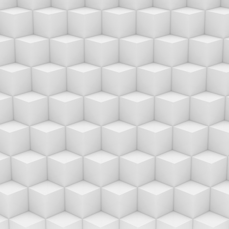 Geometric abstract background made of  white cubes の写真素材