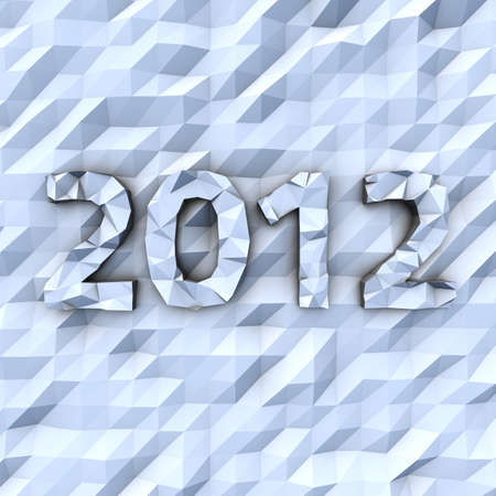 Digits 2012 on the crumple white-blue background