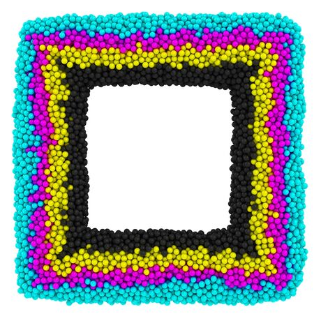 CMYK square frame isolated on the white backgroundの写真素材
