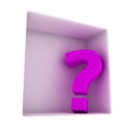 Big magenta question mark in the cornerの写真素材