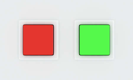 Green and red buttons isolated on the white background
