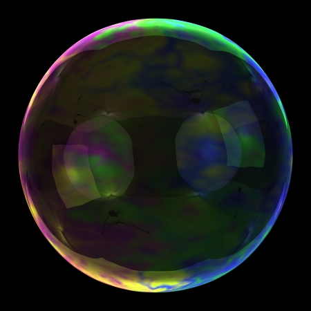 Big soap bubble on the black backgroundの写真素材