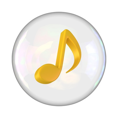 Yellow note sign in soap bubble