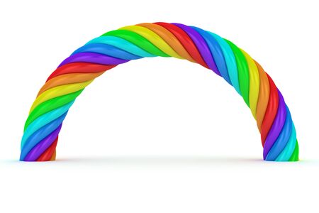 Thick rainbow arch on the white backgroundの写真素材