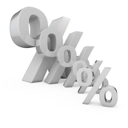 White percentage signs of different sizeの写真素材