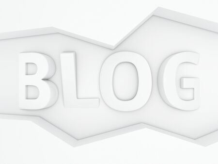 Three-dimensional word Blog in the zig-zag frameの写真素材