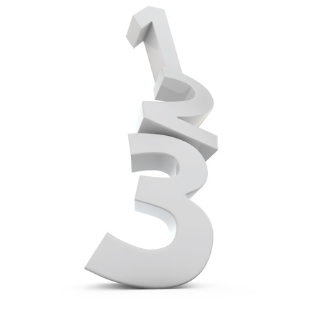 Column from white digits 1, 2, 3