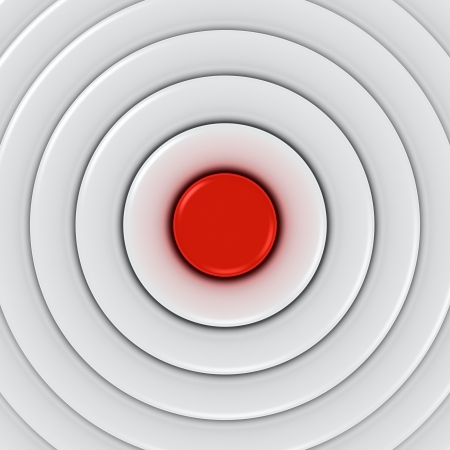 Red target in the center of white circlesの写真素材