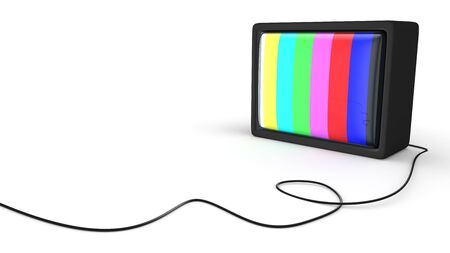 Old-fashioned TV-box with test patternの写真素材