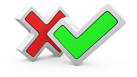 Symbols of negative and positive votingの写真素材