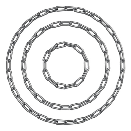 Closed circle chains of different diametersの写真素材
