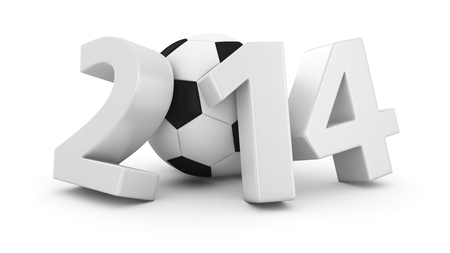 Big digits of new 2014 year with soccer ballの写真素材