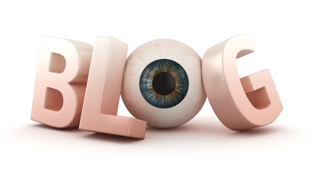 Big word BLOG with human eyeの写真素材