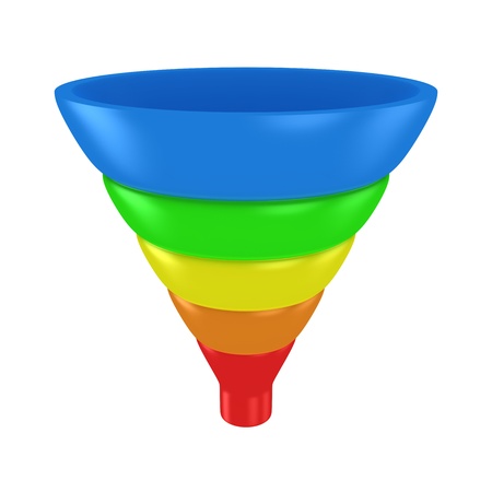 Sales funnel isolated on the white backgroundの写真素材