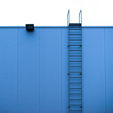 Single ladder to the roof of mall building