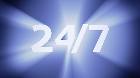 Radiant light from the digits 24/7