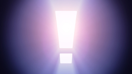 Radiant light from the symbol of exclamationの写真素材