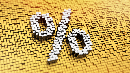Pixelated symbol Percent made from cubes, mosaic patternの写真素材
