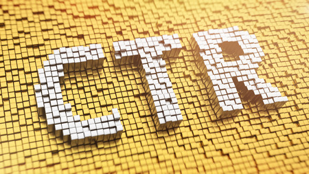 Pixelated acronym CTR made from cubes, mosaic patternの写真素材