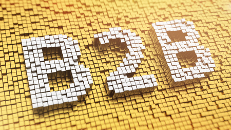 Pixelated acronym B2B made from cubes, mosaic patternの写真素材