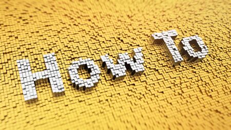 Pixelated word 'How To' made from cubes, mosaic patternの写真素材
