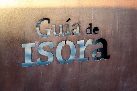 Sign with the name of the city Guia de Isora, Tenerife, Canary Islandsの写真素材