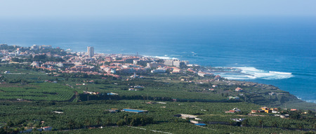 Panoramic view to Puerto de la Cruz town, Tenerife, Canary Islandsの写真素材