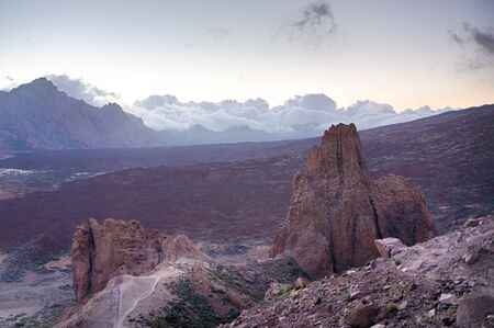 Volcanic landscape, caldera of Teide volcano, Tenerife, Canary Islandsの写真素材