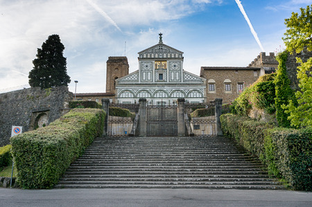 Basilica San Miniato al Monte in Florence, Italyの写真素材