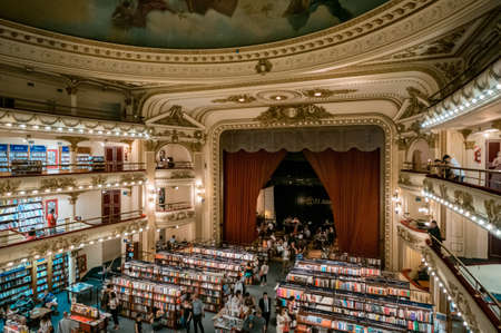 Buenos Aires, Argentina - February 1, 2018: Interior of El Ateneo bookstoreのeditorial素材