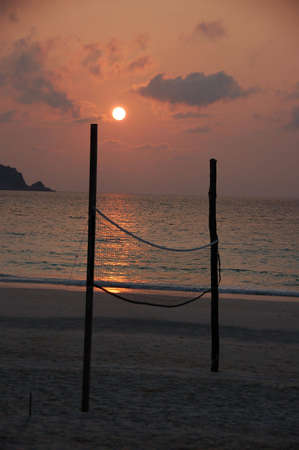 beach volley ball court  in Pulau Redang, Malaysiaの写真素材