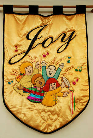 banner in churchの写真素材