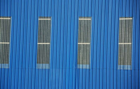 blue roof with with sky window showing parallel linesの写真素材