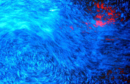 abstract of air bubles with blue light taken in slow shutter speedの写真素材