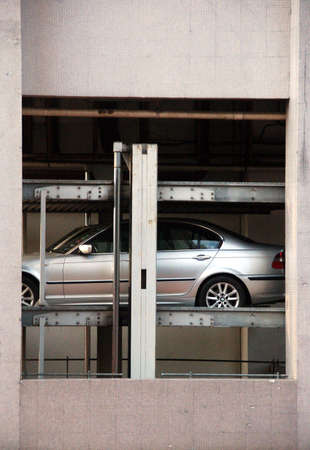 mechanizied car park showing hydraulic cylinderの写真素材
