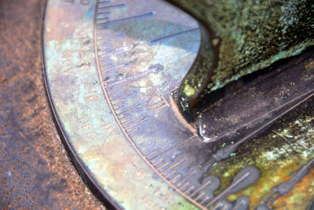 solar calender showing shadow falling on the scaleの写真素材