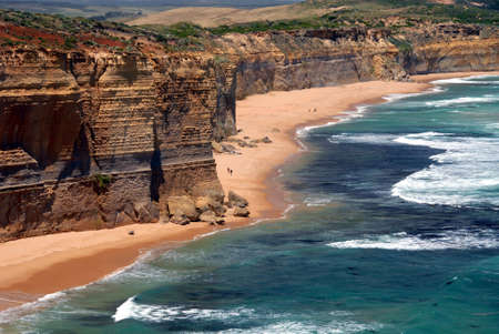 lime stone coast showing rock stack named, the twelve apostles in Victoria, Australiaの写真素材