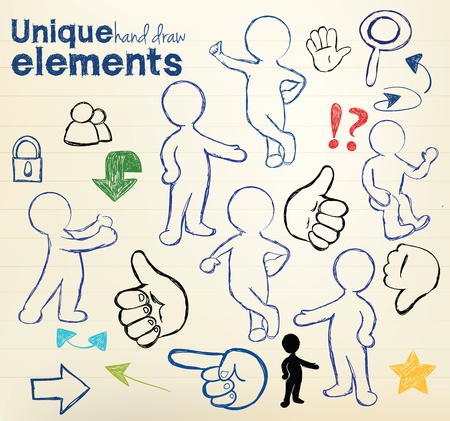 Hand draw  figuresのイラスト素材