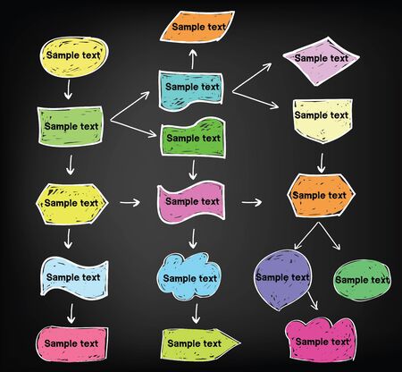 Hand draw flowchart のイラスト素材