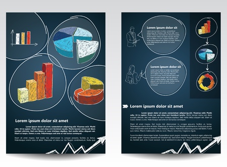 Template for advertising brochure with hand-drawn elementのイラスト素材