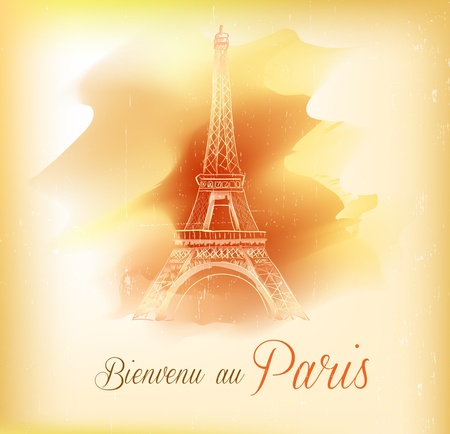 Card from Paris, vectorのイラスト素材