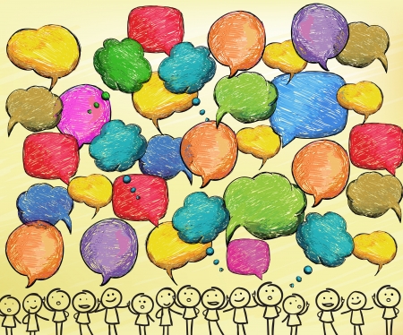 Hand drawn bubbles, colorfulのイラスト素材