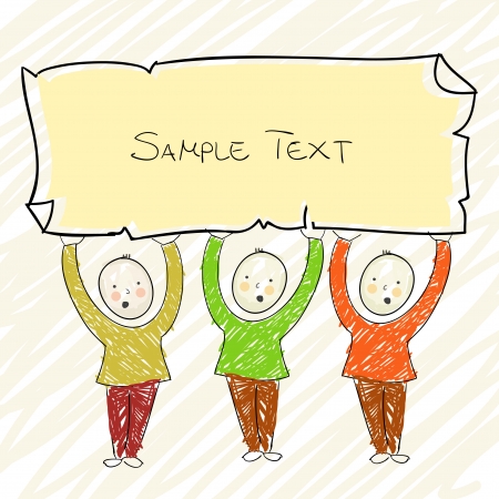 holding banner, vectorのイラスト素材