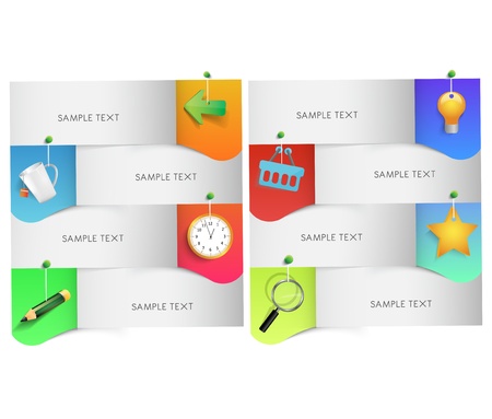 text box with icons, vectorのイラスト素材
